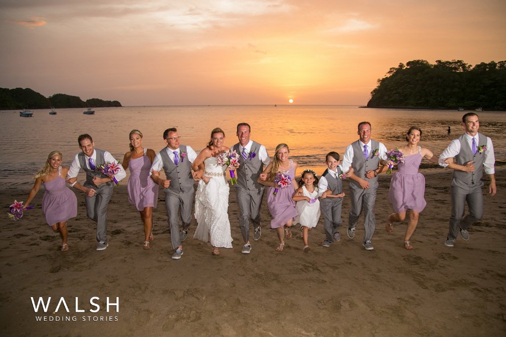 sunset beach wedding photos at dreams las mareas - wedding photographers in costa rica