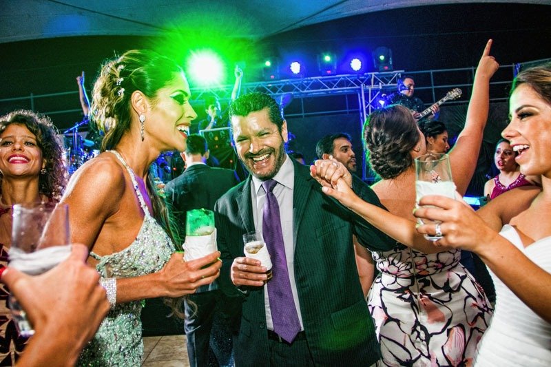 100 (14a) Bride dancing at party with disco lights - Guatemala wedding photographer