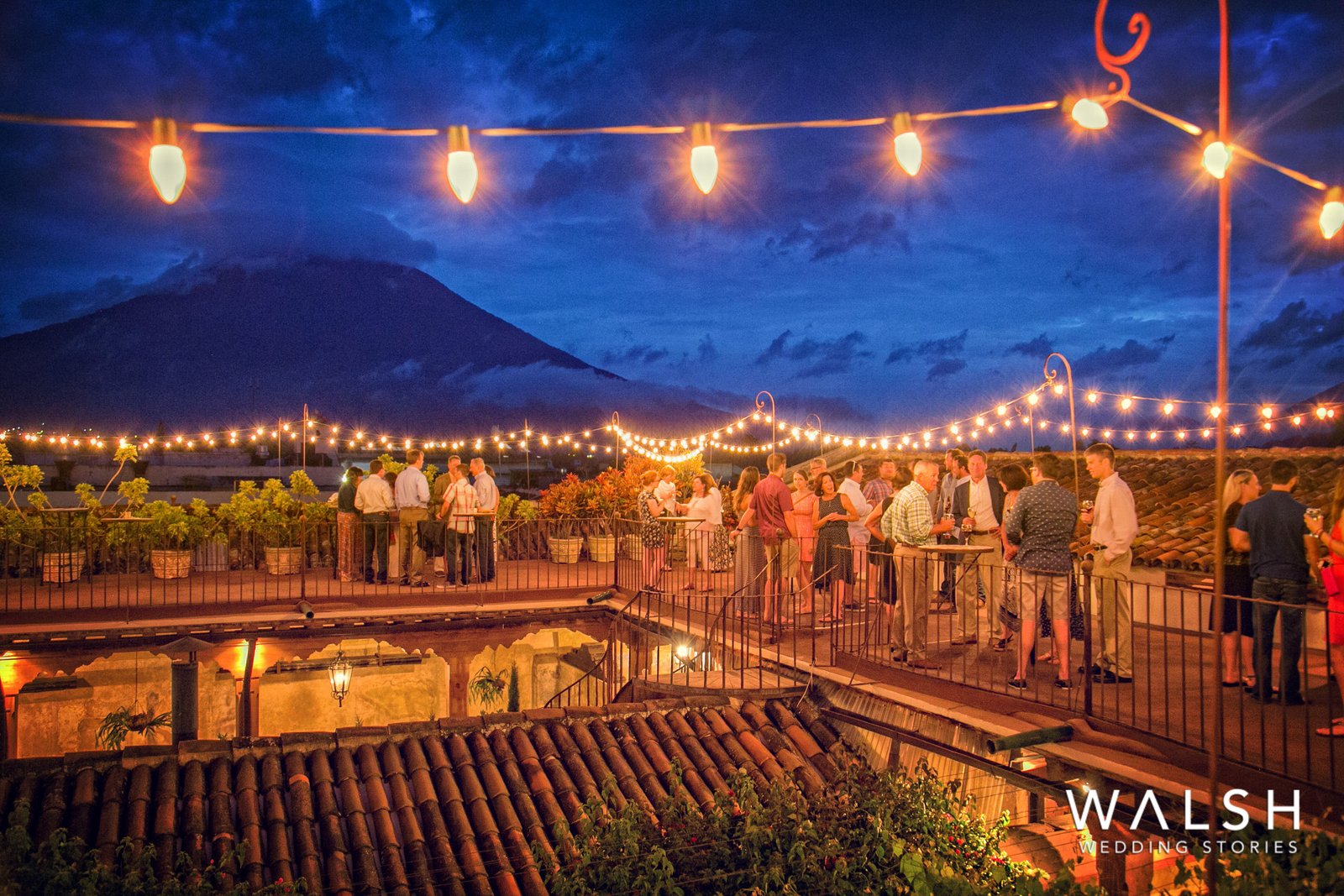 Weddings in antigua guatemala-night view of volcanoes