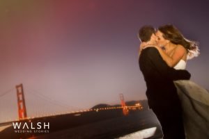 sunset wedding photos in Crissy Fields San Francisco